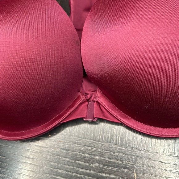 Victoria's Secret Very Sexy Push Up Front Clasp Mesh Sides Bra Size 32DD Maroon - Picture 4 of 5